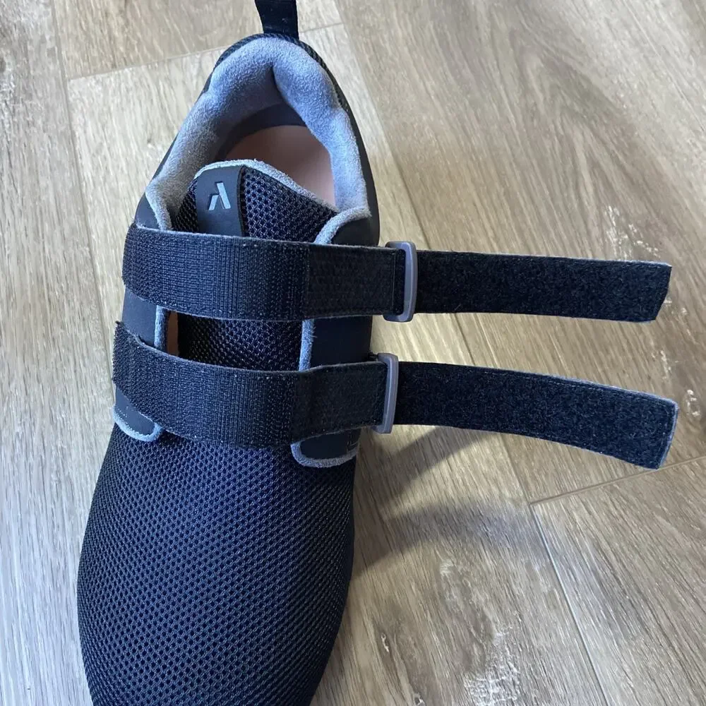 Anodyne Sneaker Men Sz 10.5 Wide Black No.74 Double Hook & Loop Strap Diabetic